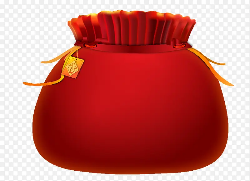 红色质感的福袋红包