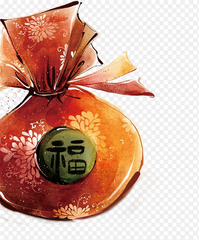 中式福袋手绘设计