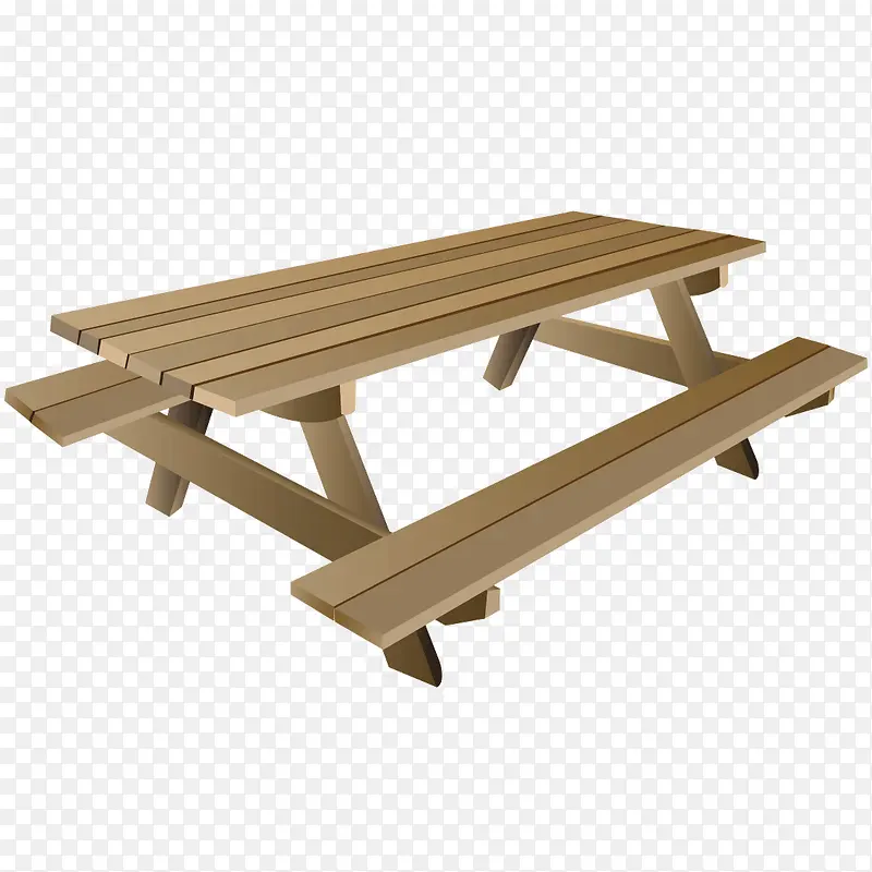 复古木制板凳与桌子