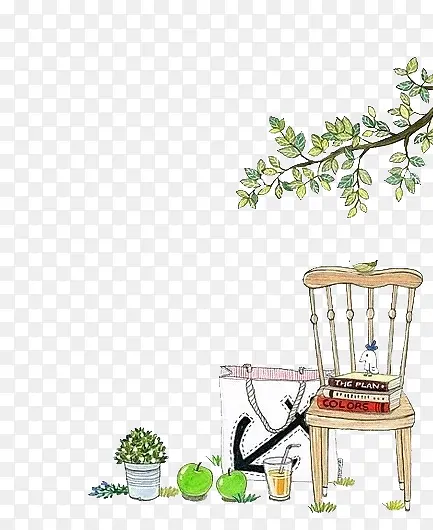 卡通树枝椅子