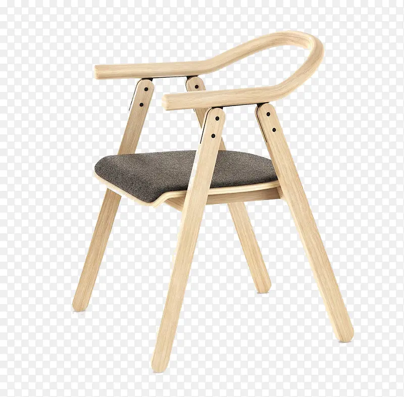 木色条形简约椅子
