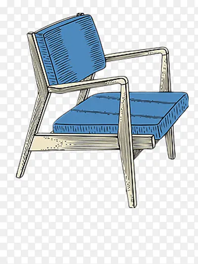 手绘蓝色椅子