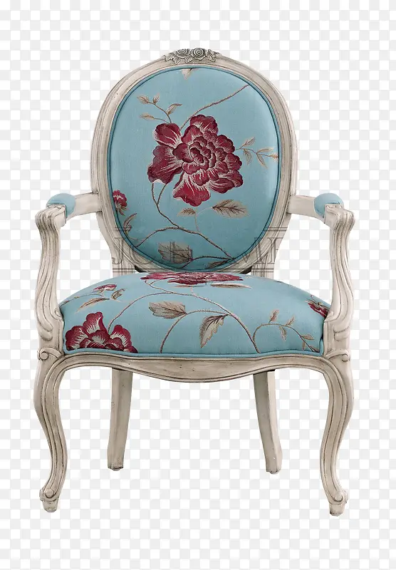 高清摄影蓝色花卉植物造型椅子