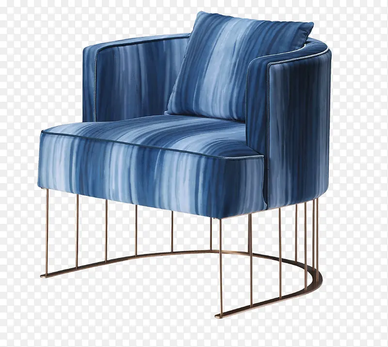 高清摄影白色客厅里面的蓝色椅子