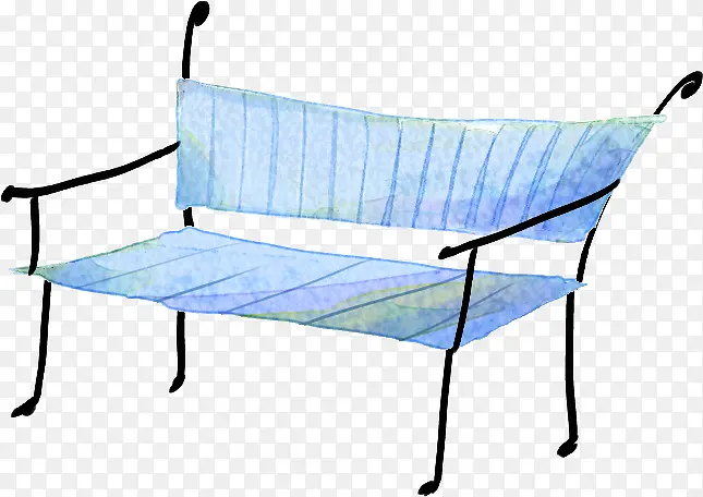 创意水彩合成蓝色复古椅子