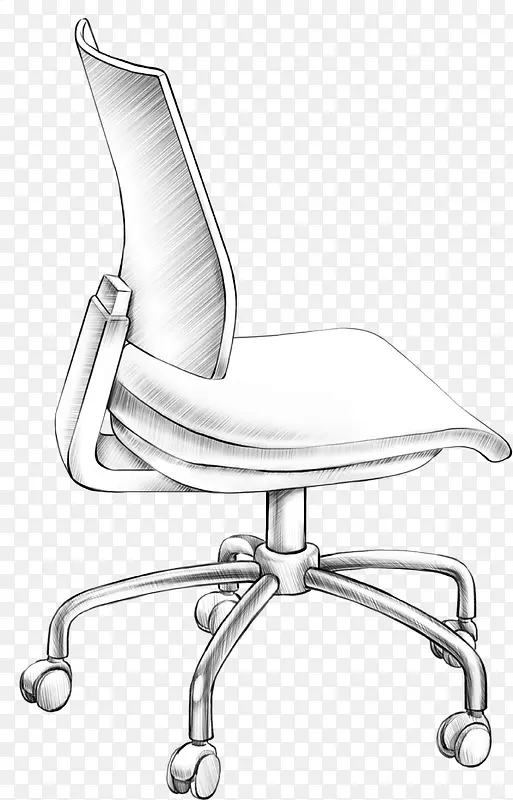 创意合成手绘素描办公椅子