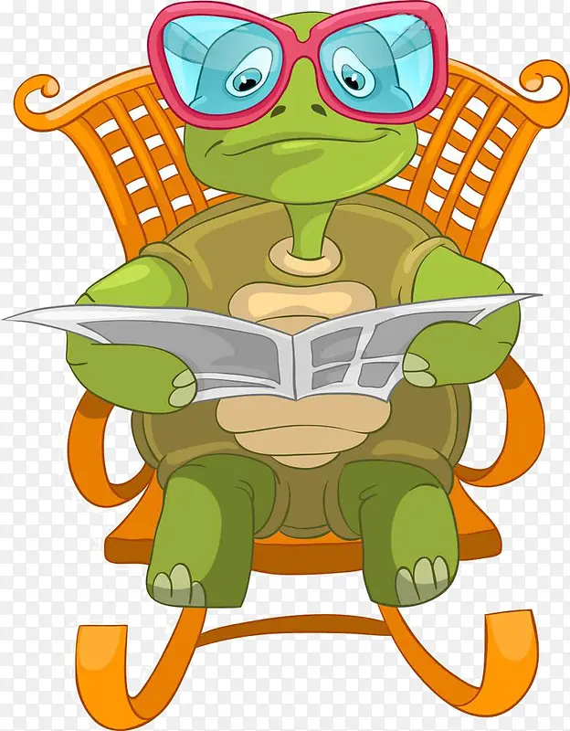 卡通椅子上的乌龟