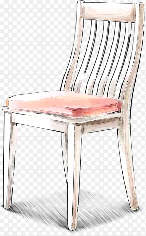 手绘粉色漫画椅子