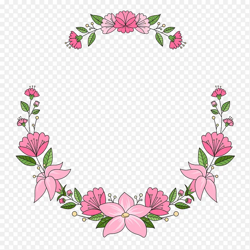 粉色花朵植物圆环