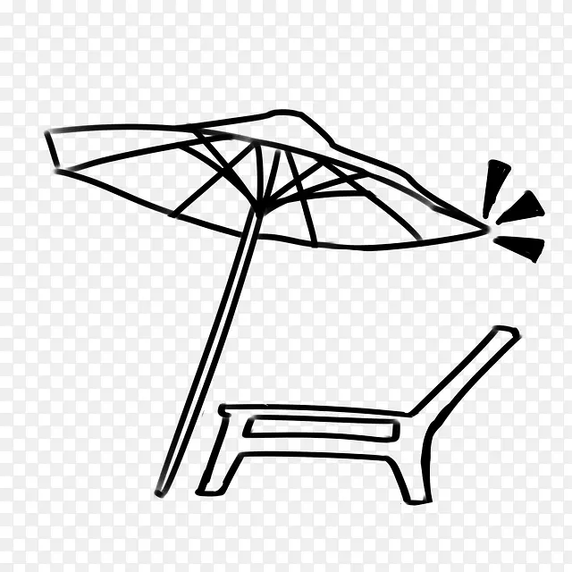 遮阳伞椅子手绘