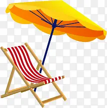 沙滩椅子遮阳伞夏天