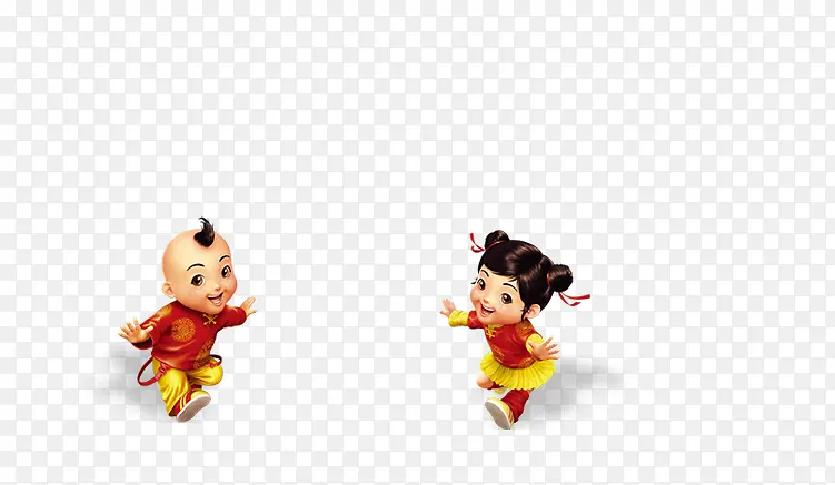 中国节日素材卡通男女