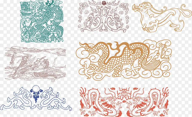 矢量中国风龙纹素材