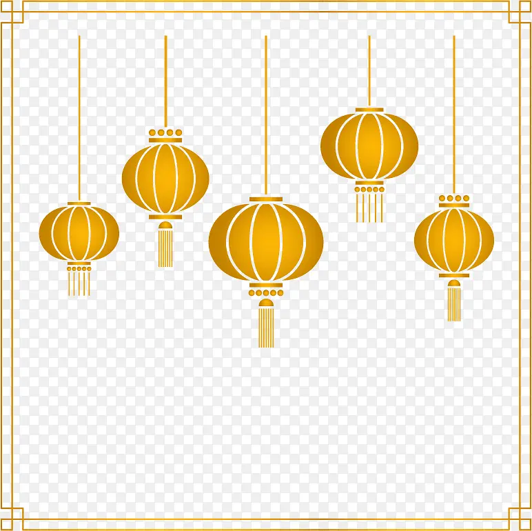 金色中国风灯笼