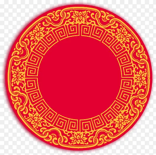 红色中国风圆圈边框纹理