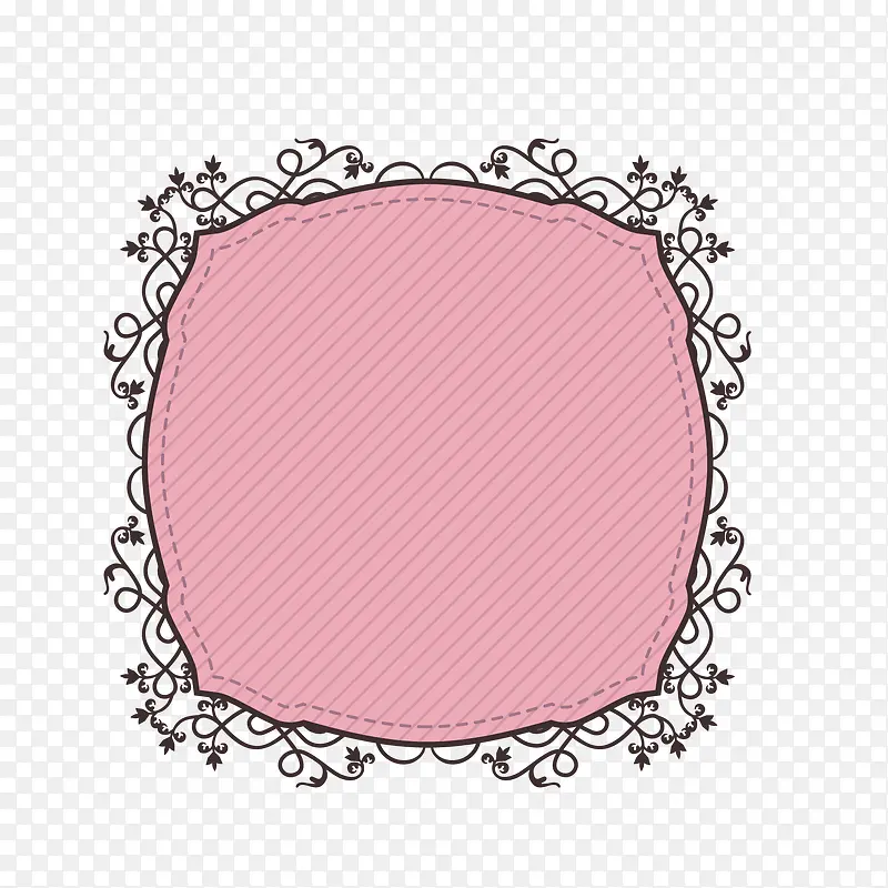 粉红欧式花纹边框