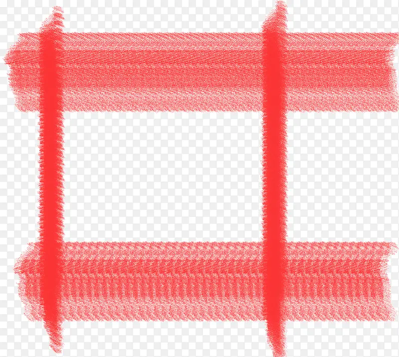 红色蜡笔线条线框相框