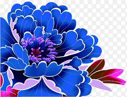 摄影蓝色花朵设计效果图