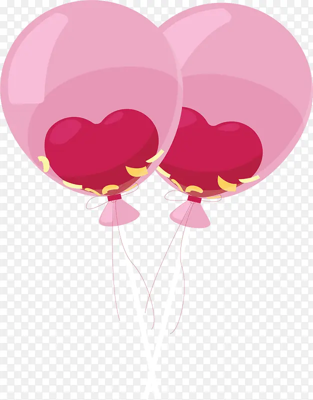 浪漫情人节粉红气球
