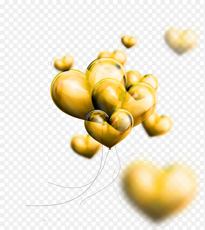 金色清新气球装饰图案