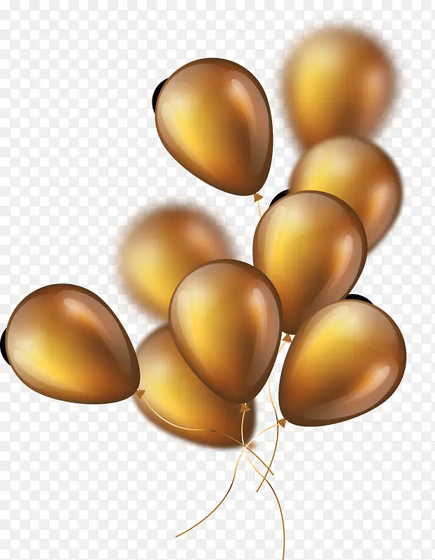 金色清新气球装饰图案