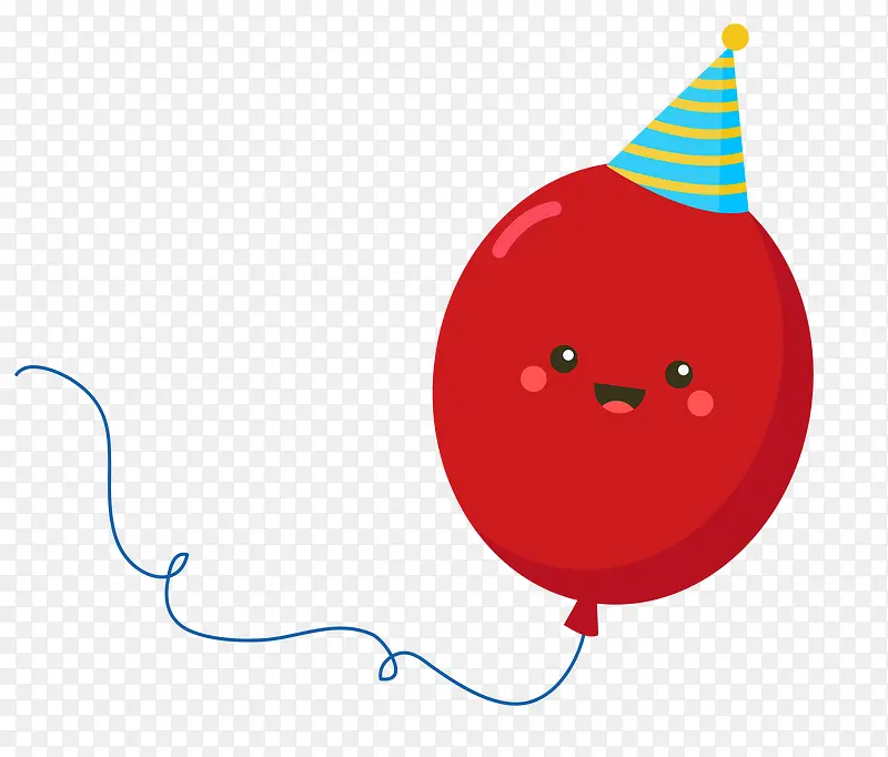 矢量卡通扁平化红色气球png