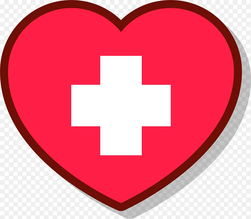 医疗十字红色爱心