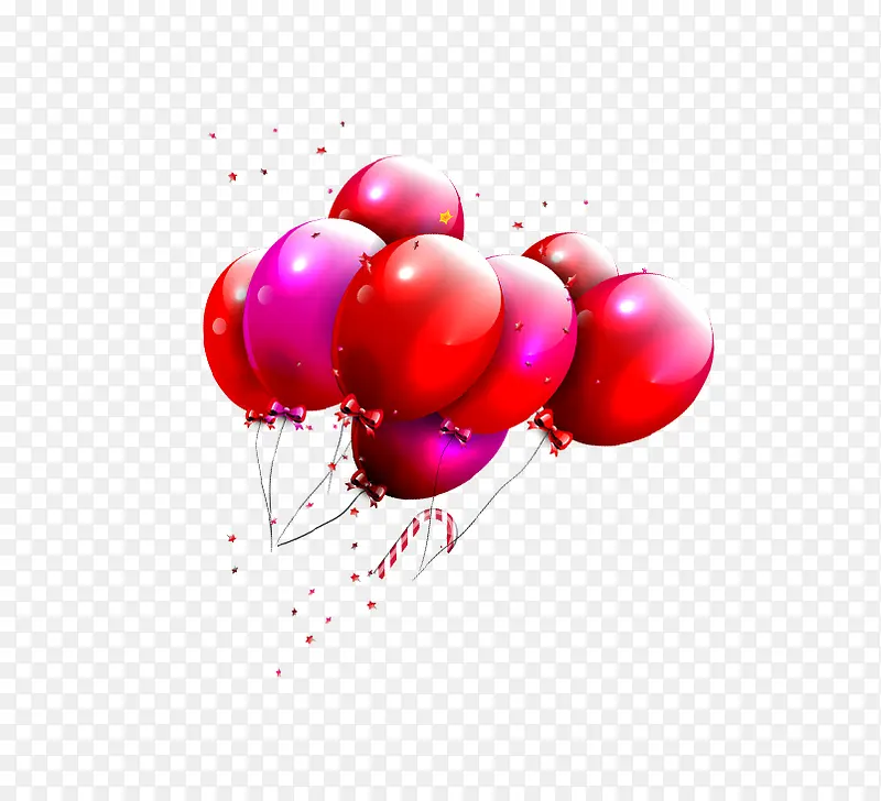 红色简约气球装饰图案