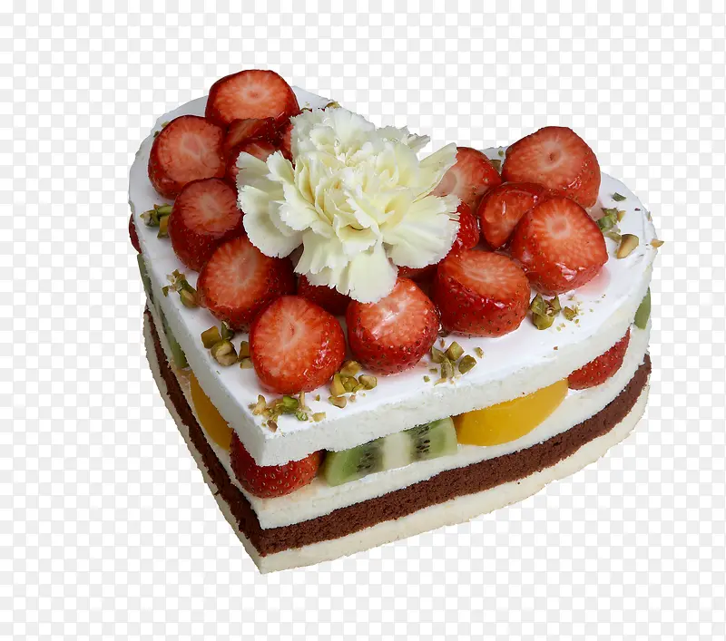 爱心草莓蛋糕