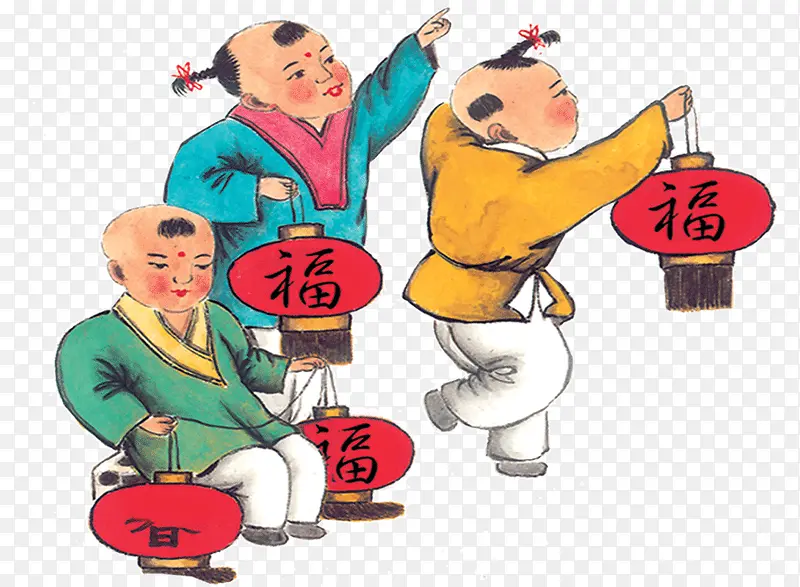小孩子提灯笼