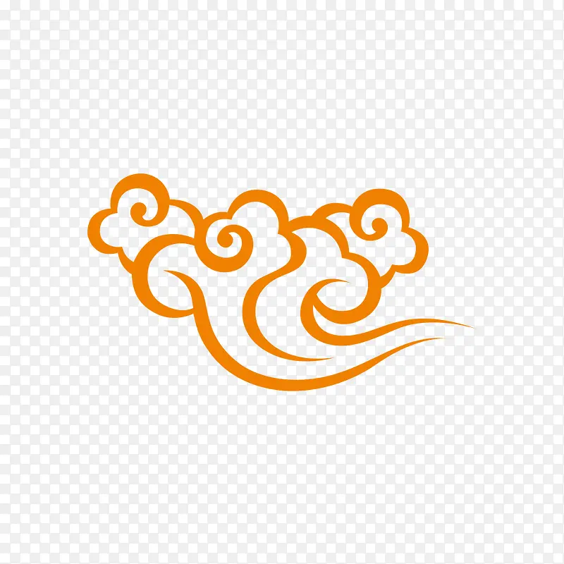 传统祥云图案橙色装饰元素PNG图片素材下载_图片编号ypexkavl-免抠素材网