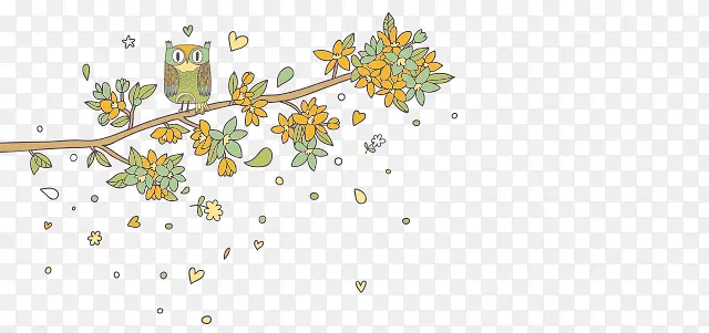 卡通树枝花