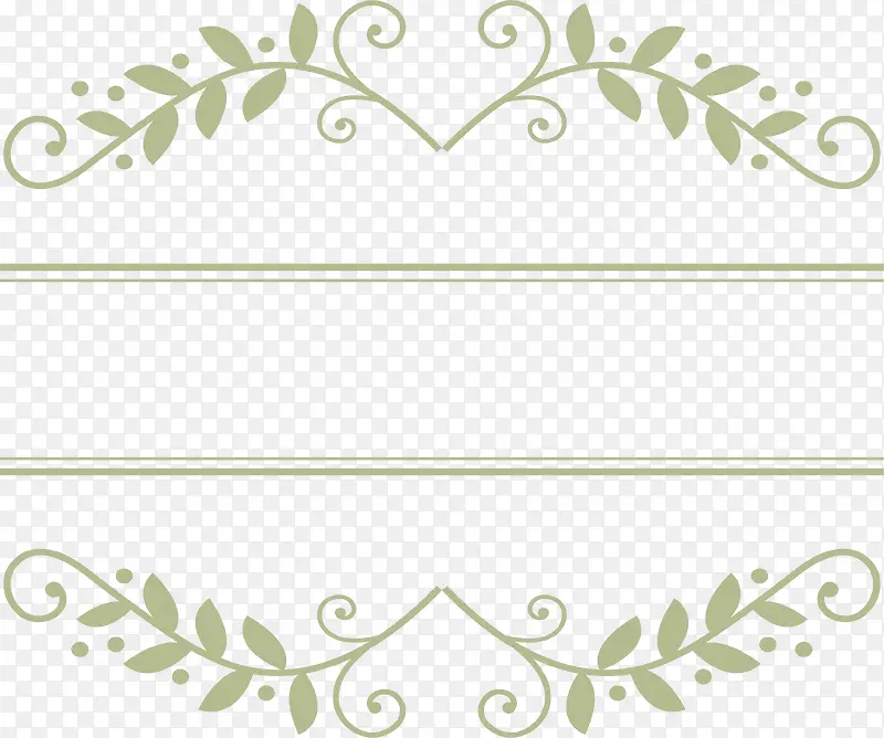 手绘绿色花藤标题框