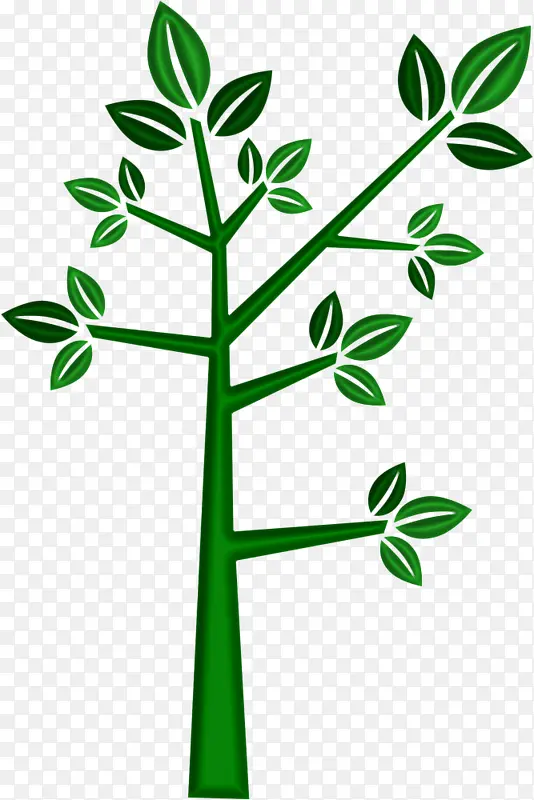 卡通手绘绿色植物