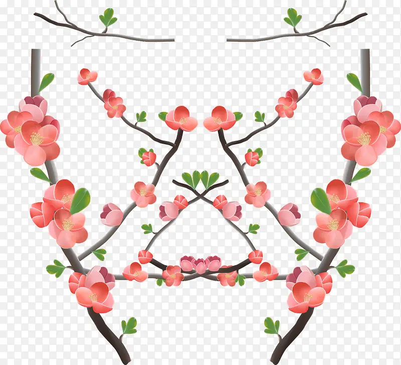卡通手绘桃枝