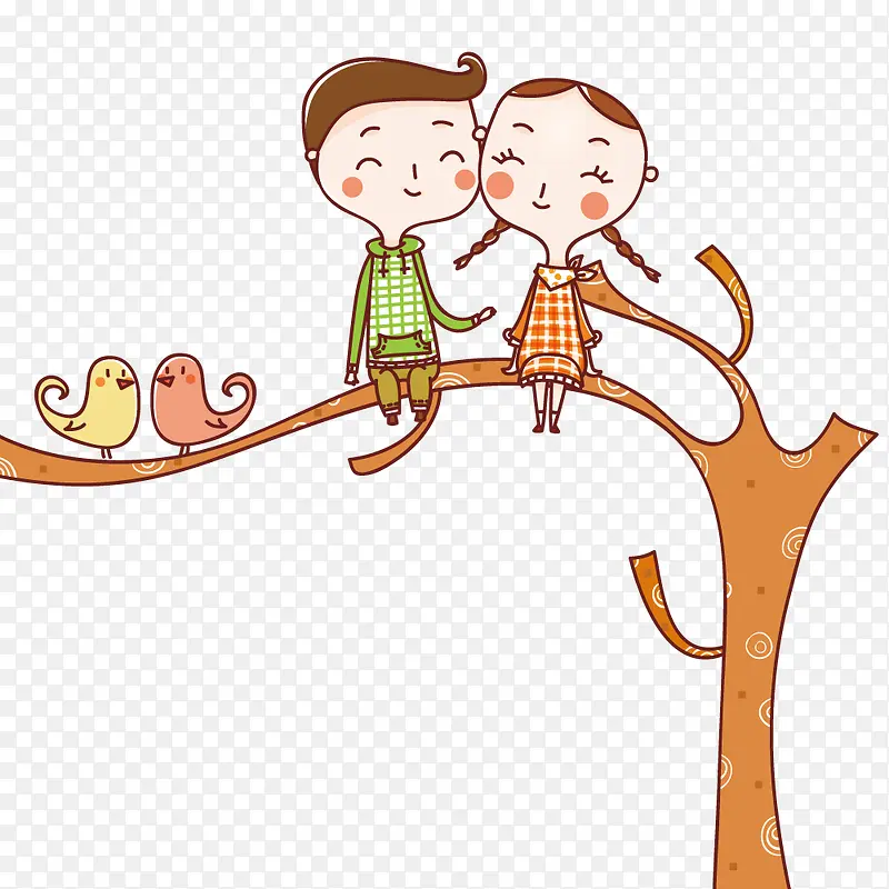 树枝上的情侣