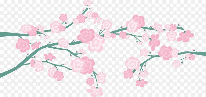 矢量手绘卡通樱花