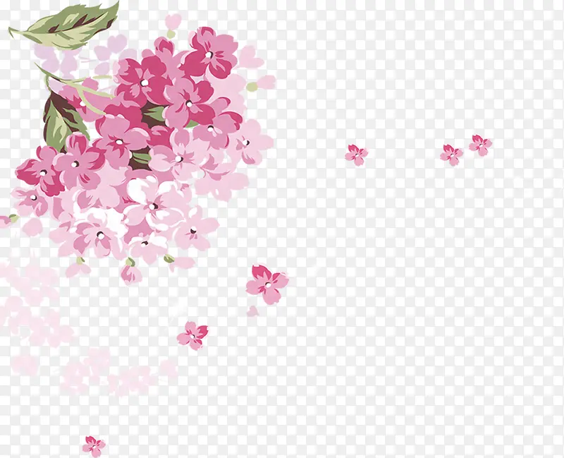 粉红色水彩花朵