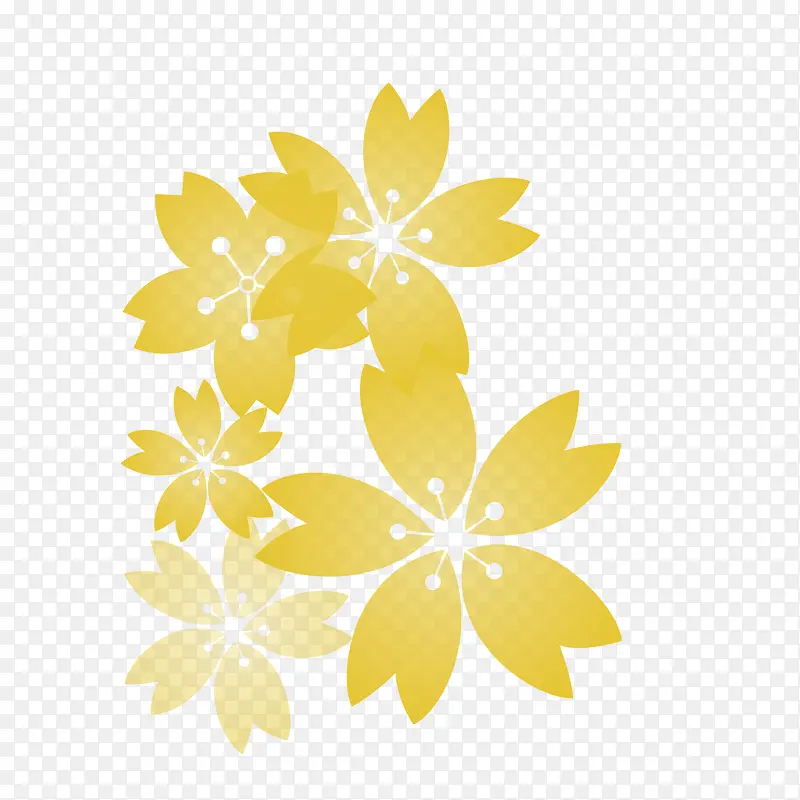 花朵金底