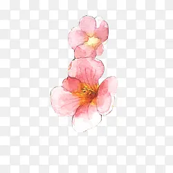 彩色手绘樱花花朵漂浮