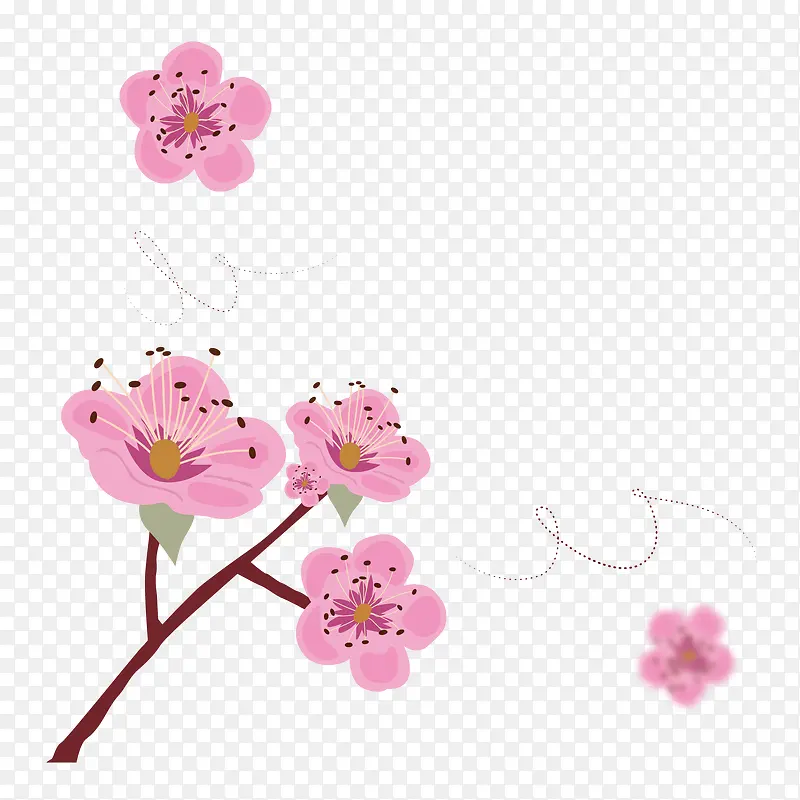 矢量粉红色日本樱花