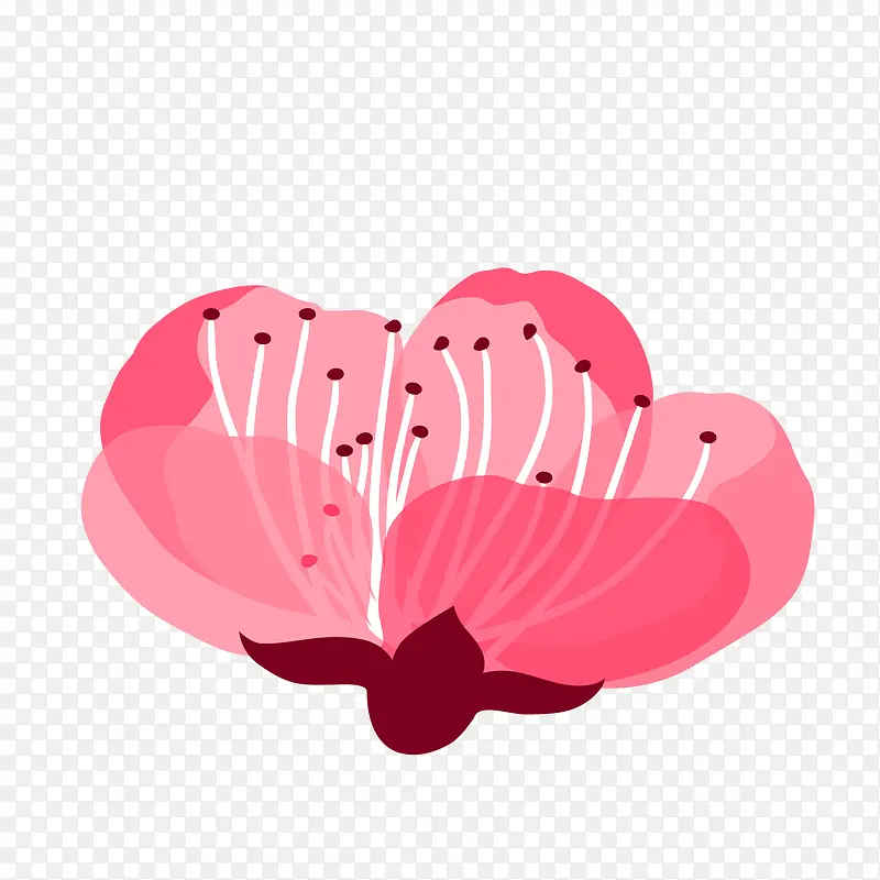 红色卡通桃花矢量图PNG图片素材下载_图片编号qlbegagg-免抠素材网