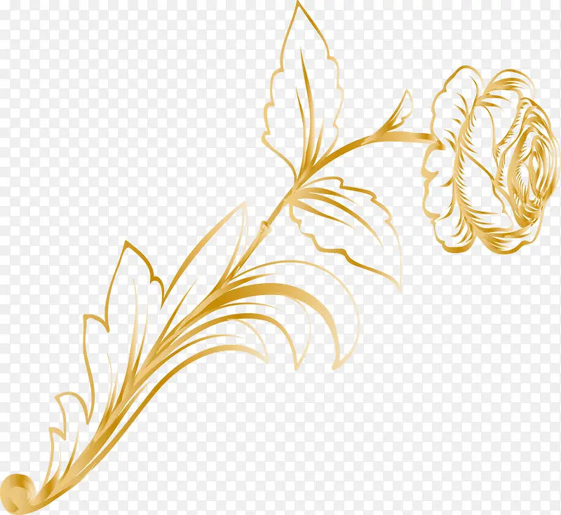 创意矢量金色花朵图