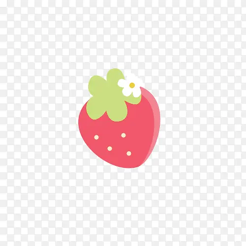 红色草莓卡通手绘