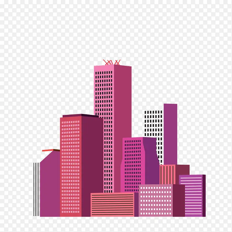 粉红色立体建筑楼