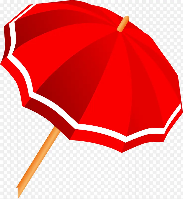 卡通手绘红色卡通雨伞