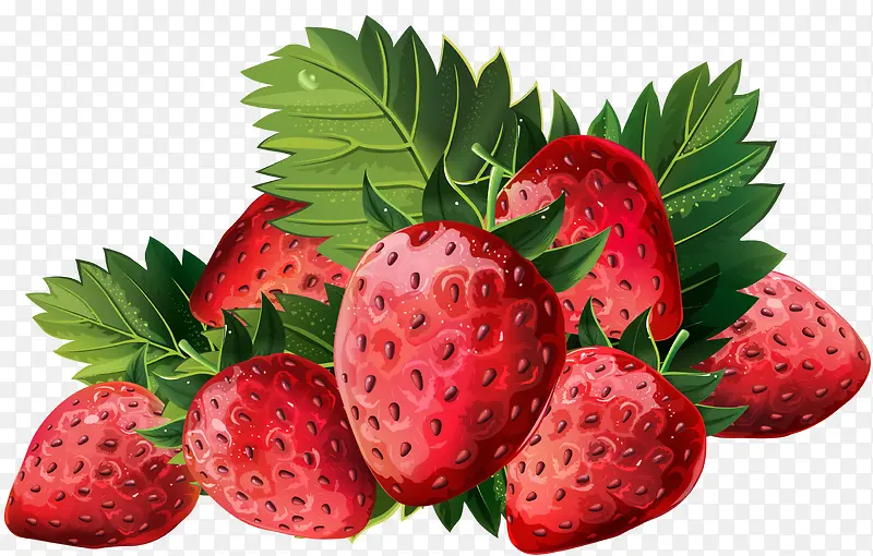 卡通手绘红色的草莓