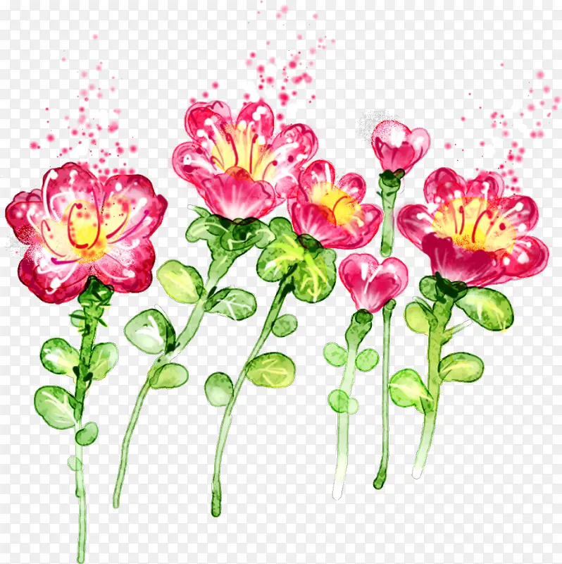 卡通手绘红色花