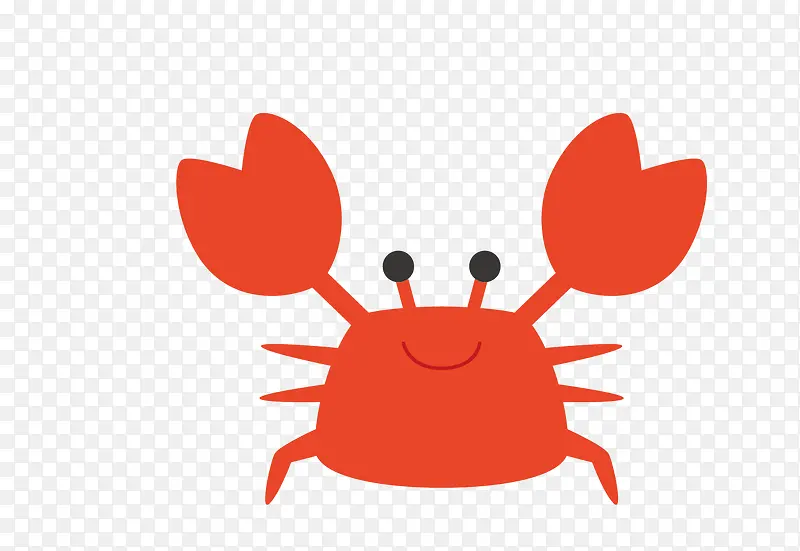 卡通手绘红色的螃蟹