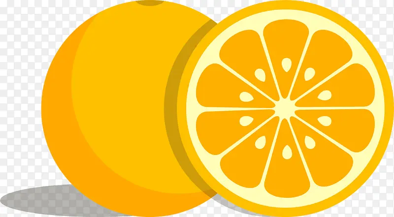 矢量图卡通黄色橙子